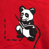 [M] A Bathing Ape Bape Full Zip Panda Hoodie Red