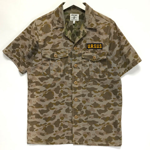 [M] A Bathing Ape Ursus Bape 1st Camo Herringbone Military S/S Shirt