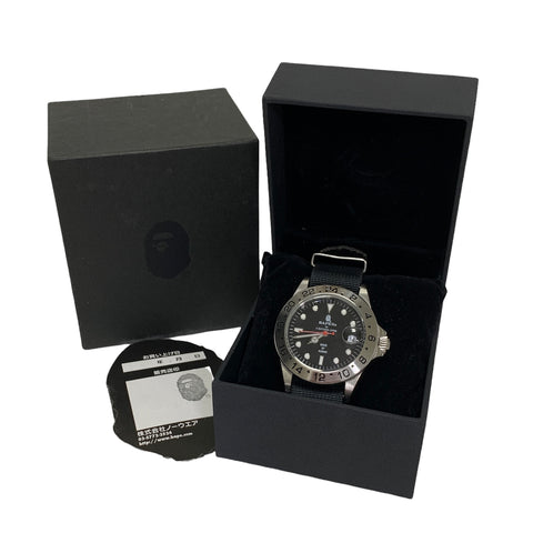 A Bathing Ape Bape Explorer II Bapex Watch Silver/Black
